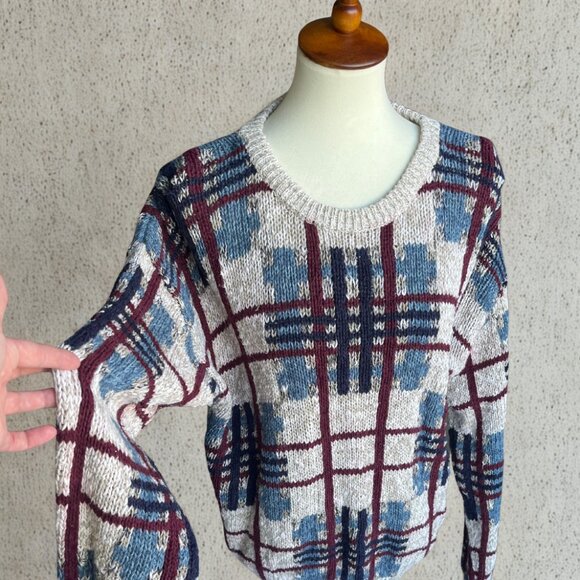 Sweaters - Autumn Woven Grid Knit Sweater